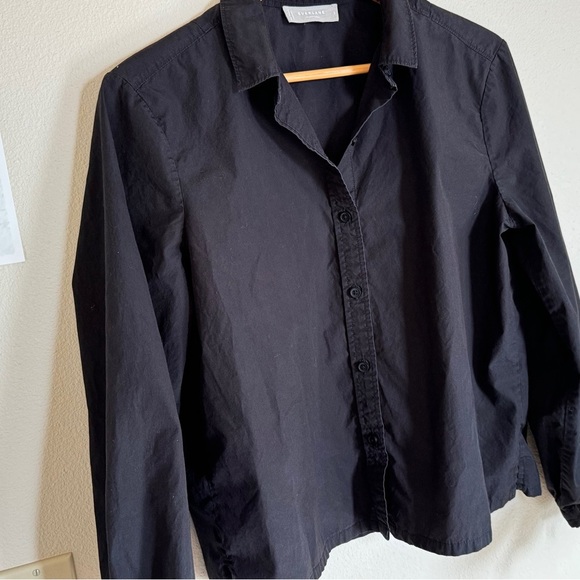Everlane Organic Cotton Prep Shirt Black GUC 2 - Picture 4 of 10